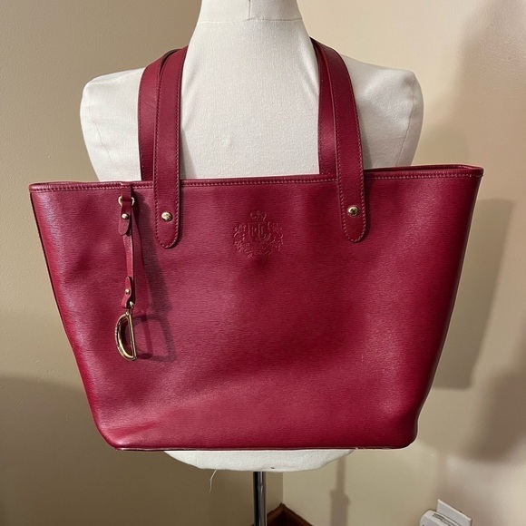 Lauren Ralph Lauren Red Newbury Classic Tote - Picture 2 of 12